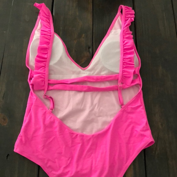 Sold*_Pink Ruffle One Piece Swimsuit - Picture 2 of 3